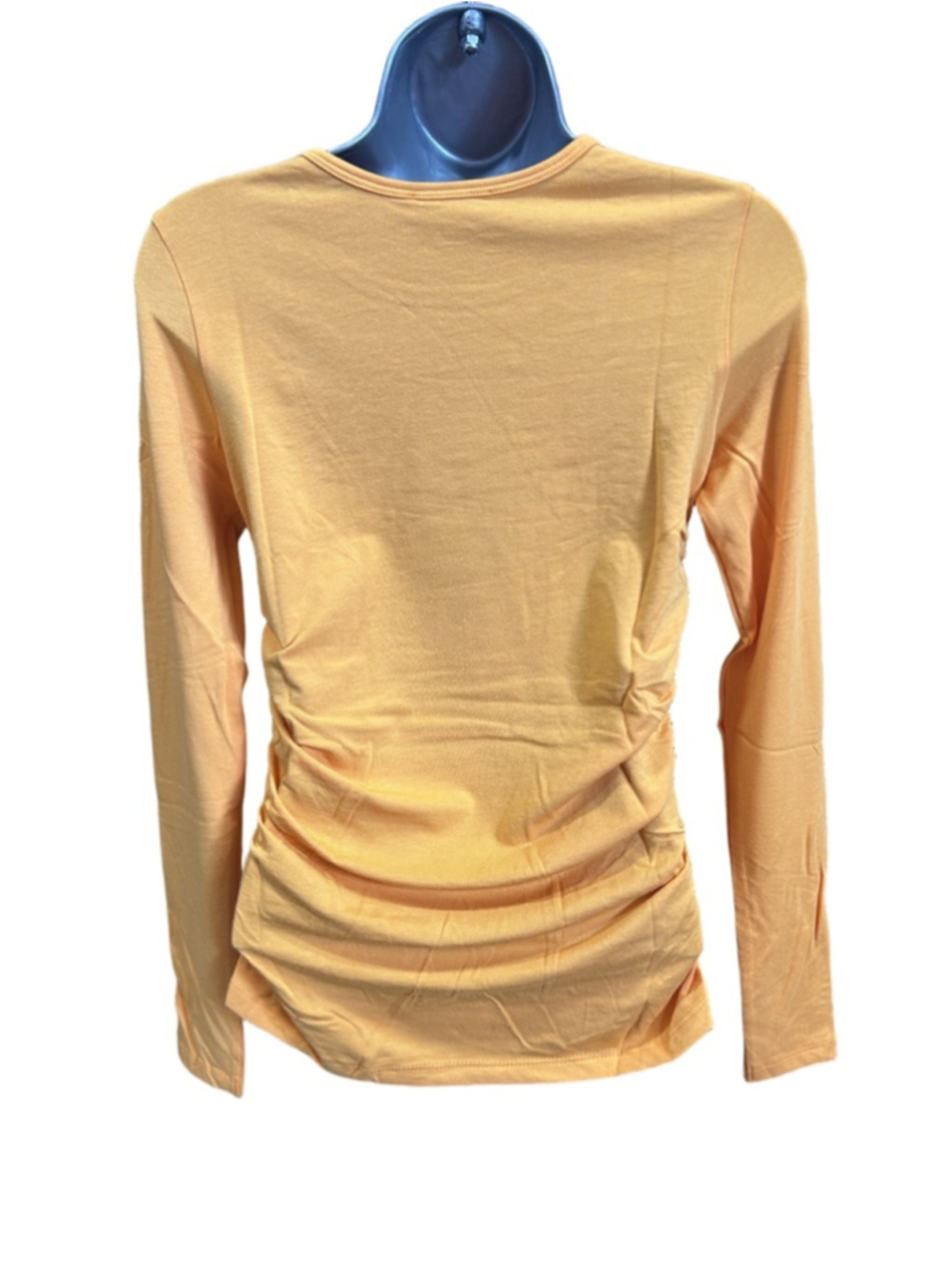 NWT Anatomie Milly Ruched Long Sleeve Top in tangerine in large retails $178 - Picture 5 of 8